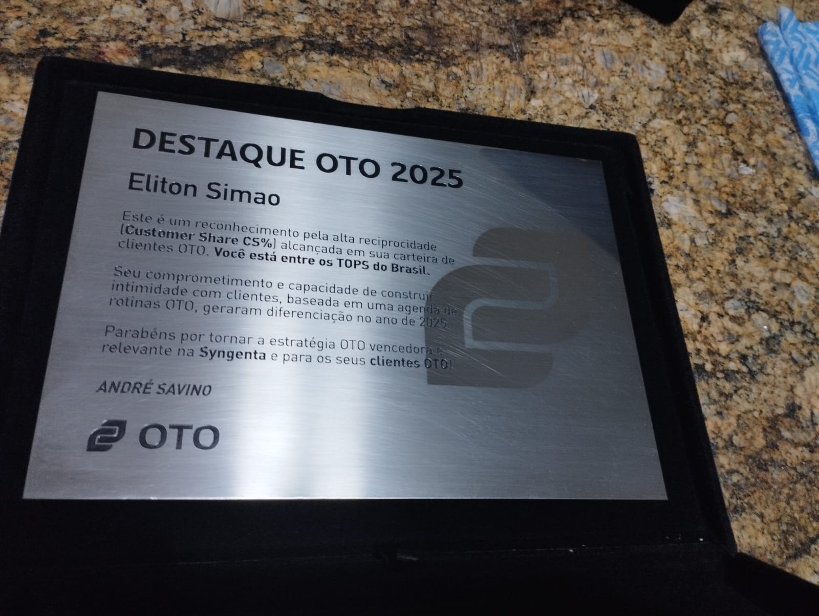 Placa em aço inox premium